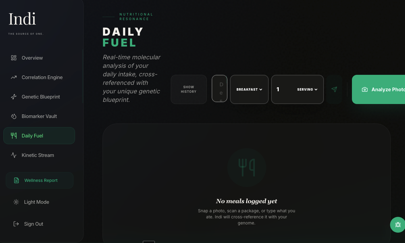 Indi Daily Fuel screen